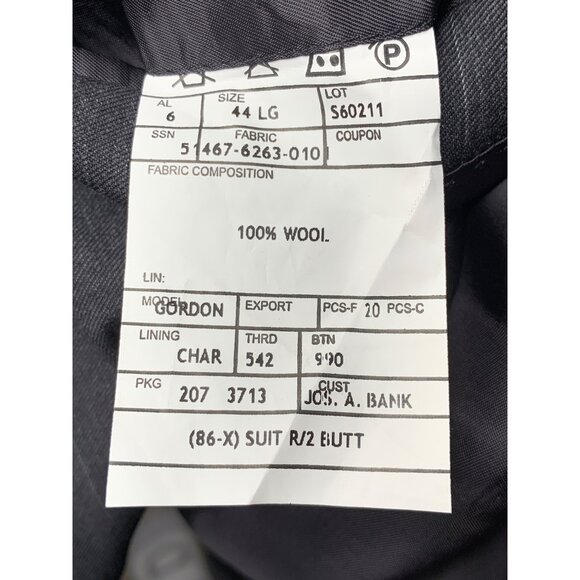 Jos. A. Bank Signature Wool 2-Button Grey Stripe Suit Jacket Only Size 44L 8106 - Picture 3 of 9